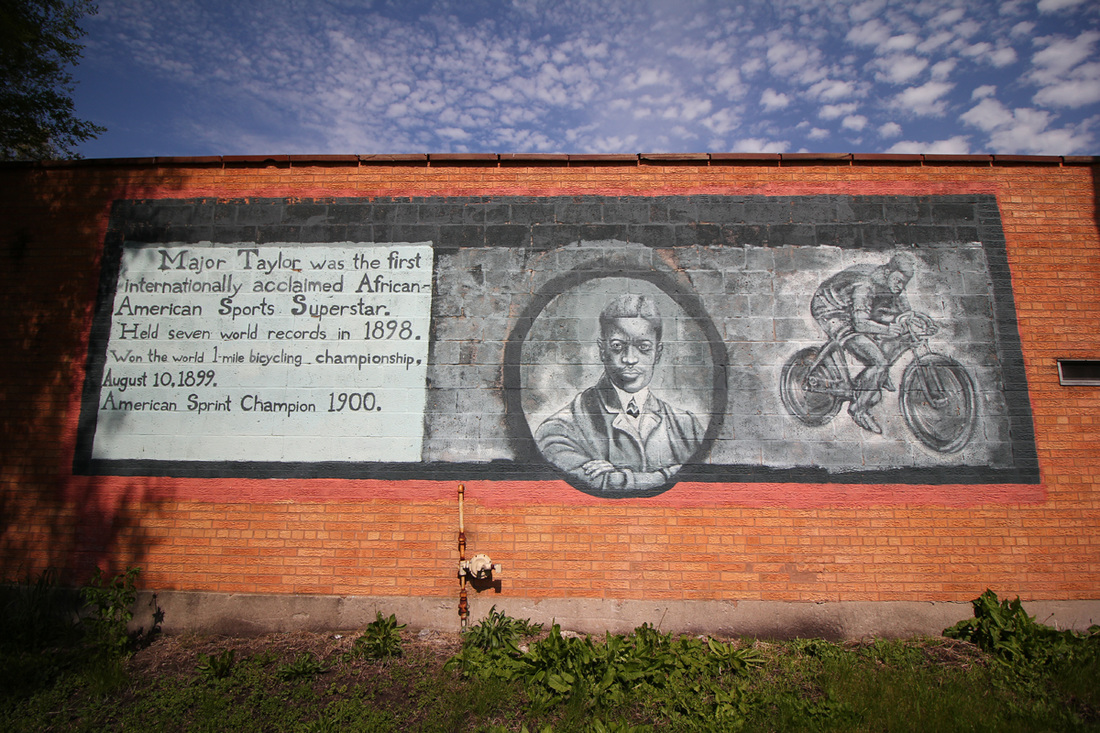 The Major Taylor Trail Mural in Chicago located at 111th street. Bike a new part of the city