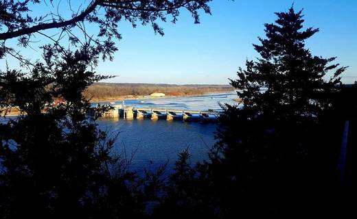 Illinois River Dam. Bike Camping at Starved Rock State Park